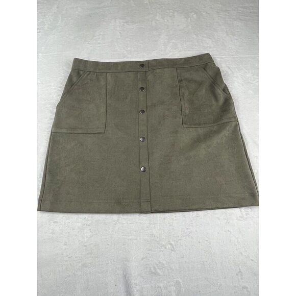 NWT Versona Dried Sage Faux Suede Skirt Size XL - Picture 1 of 12